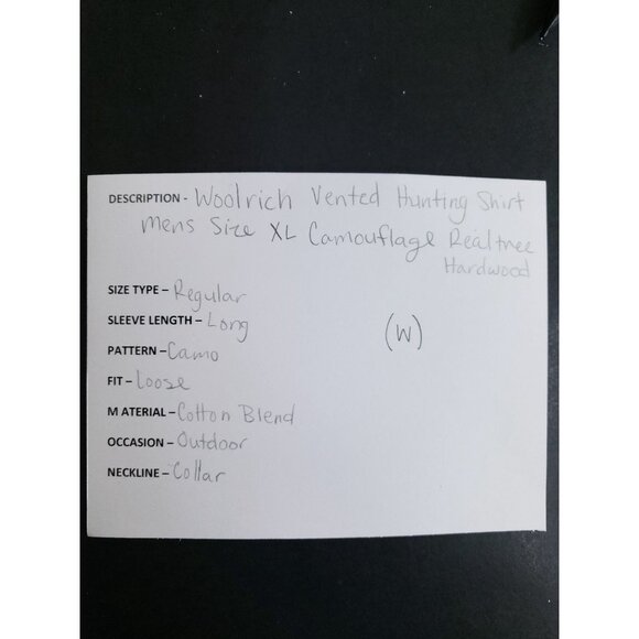 Woolrich Mens XL Camo Hunting Shirt Vented Hardwood Pattern Long Sleeve Outdoor - Picture 8 of 8